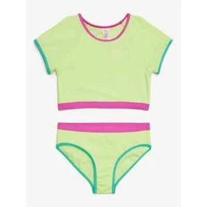 NEW Justice Girls 2-Piece Rashguard Swimsuit Set Sunny Citrus Size XL 16/18 - Picture 1 of 3