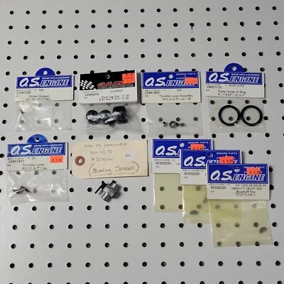O.S. Engine Nitro Engine ~ Parts Lot ~ 9 Items ~ Carburetor Engine Parts  - Image 1 of 4