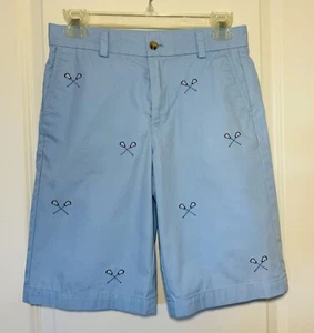EUC Vineyard Vines Boys Size 14 Classic Bermuda Shorts Blue Embroidered Lacrosse - Picture 1 of 4