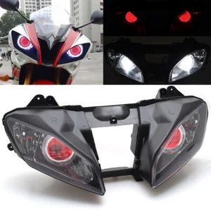 Custom Fully Headlight Assembly HID Halo Red Devil Eye Light For Yamaha YZF-R6 - Imagen 1 de 13