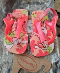 HAVAIANAS Girl Toddler BABY SHERP LAMB Flip Flops Thong Sandals Size 4 - Picture 1 of 3