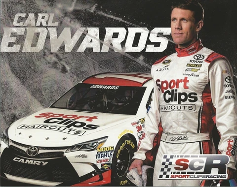 2015 CARL EDWARDS "SPORT CLIPS HAIRCUTS JGR" #19 NEW NASCAR SPRINT CUP POSTCARD Cover
