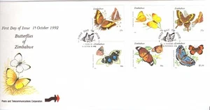 ZIMBABWE, 1992 MARIPOSAS DE ZIMBABWE, ILUST FDC. - Imagen 1 de 1