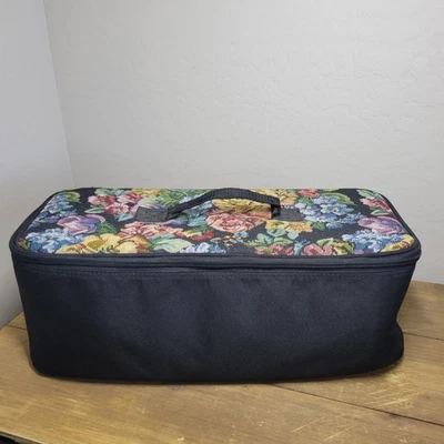Bolsa de almacenamiento con cremallera para tapices florales con asa estuche para manualidades o viajes Grandmacore Foto 1 de 4