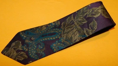 CHRISTIAN DIOR MONSIEUR PURPLE/GREEN/BEIGE FLORAL TIE - TIES - DESIGNER TIES. - Image 1 of 3