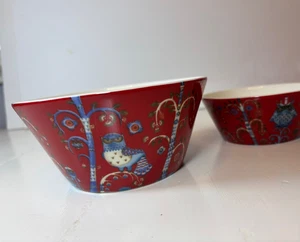 Tazón de pasta Iittala “Taika” patrón rojo 20 oz Finlandia - Imagen 1 de 4