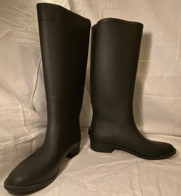 NUEVAS Botas de Lluvia Hunter Originales Refinadas Creeper Altas Negras Mate EU42/UK8/US9M10F Foto 1 de 4
