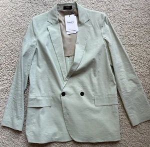 Blazer donna Theory come nuovo eco lavaggio crunch taglia 4 nuovo con etichetta $455 - Foto 1 di 5