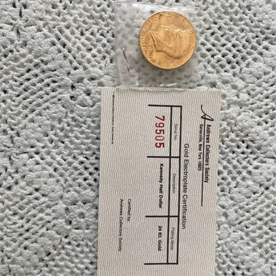 1776-1976 Bicentennial  24k Gold Electroplated Kennedy Half Dollar Certification - Image 1 of 4