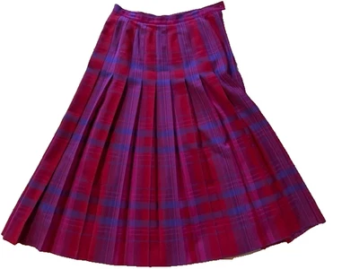 Maxi Falda Pendleton Vintage Plisada Lana Roja EE. UU. Talla 12 Academia Foto 1 de 4