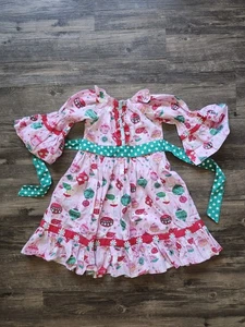 Jelly The Pug Christmas Pink Holiday Dress with Festive Ornament Patterns - Picture 1 of 4