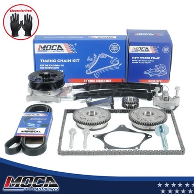 Комплект цепи ГРМ VVT звездочка водяной насос и ремень для 16-21 Chevrolet Spark L4 1.4 - Изображение 1 из 4
