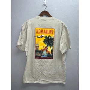Camisa De Colección Aloha Airlines Hawaii Favorita Avión Avión Camiseta Marrón Años 90 Grande - Imagen 1 de 11