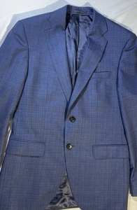 Hugo Boss Drago Super 130 Plaid Blue Blazer Sport Coat 36R - Picture 1 of 14