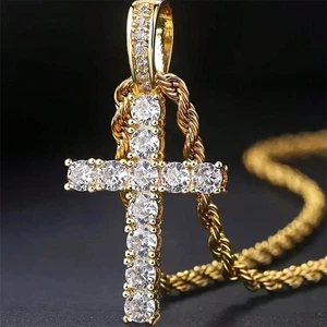 Collar colgante clásico de circonita cúbica para mujer enchapado en plata joyería - Imagen 1 de 13