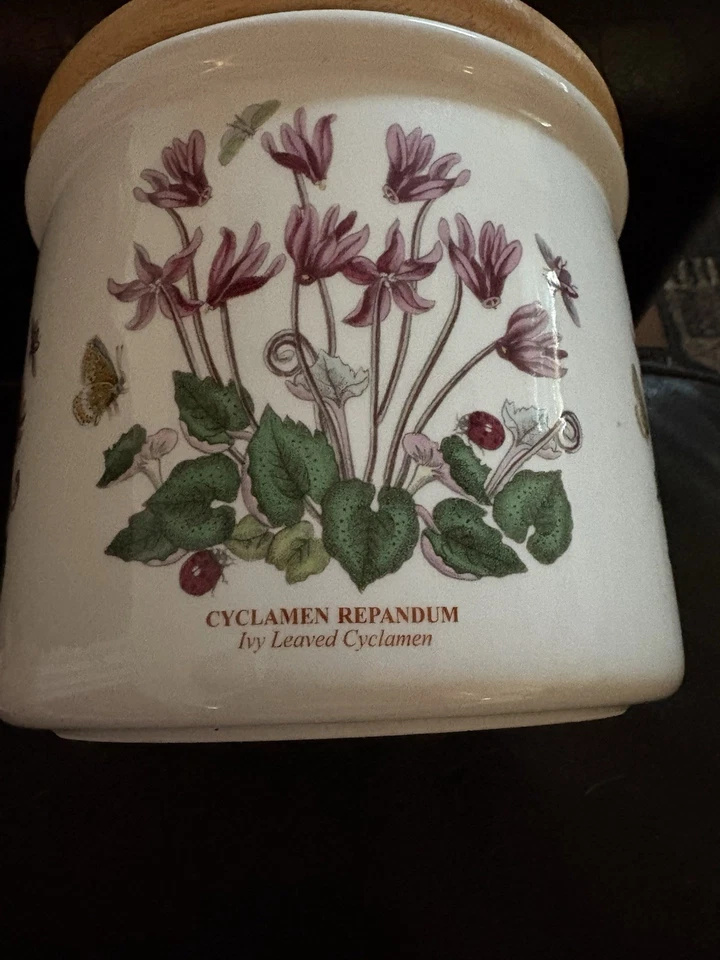 Tarro de almacenamiento Portmeirion jardín botánico bote tapa hermética 6,25”Hx 7”D floral Foto 1 de 4