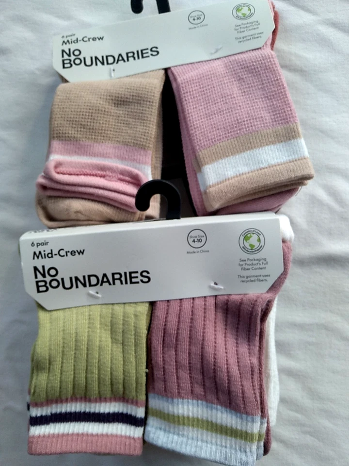 Lote de 2 Meias Femininas NOBO Sem Limites Pacote com 4-10/6 Novas Novo Na Caixa - Imagem 1 de 4