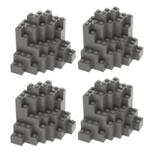 4 NEW LEGO MURP PIECES Dark Bluish Gray Mountain Wall Parts 8x8x6 rock