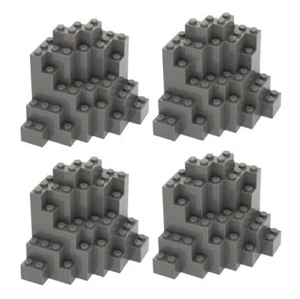 4 NEW LEGO MURP PIECES Dark Bluish Gray Mountain Wall Parts 8x8x6 rock - Picture 1 of 1