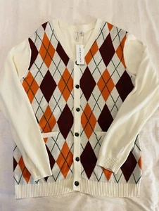 NWT Janie And Jack Boy Argyle Cardigan Sweater 18 Year - Picture 1 of 9