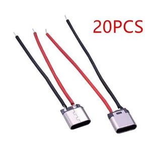 20pack USB Type-C 2Pin Welding Wire Female Connector Cable Female Port - Photo 1 sur 9