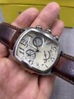 Invicta Lupah Dragon Chronograph Silver Dial Brown Leather Watch 2097 w/ Box