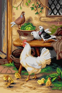 Orchidea Gobelin canvas for halfstitch without yarn after Edgar Hunt - Waitin... - Imagen 1 de 1