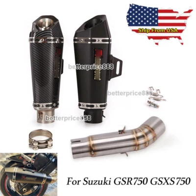 Puntas de silenciador de escape de motocicleta tubo medio de enlace para Suzuki GSR750 GSXS750 GSX-S750 Foto 1 de 4