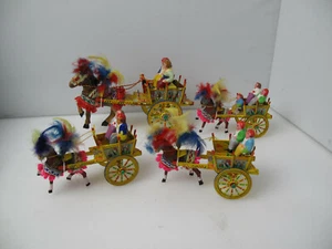 Lot of 4 Vintage Horse & Carriage made in Italy! Wooden RARE in Mint Vintage Con - Picture 1 of 10