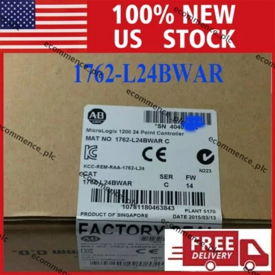 New NEW PLC 1762-L24BWAR SER C MicroLogix 1200 24 Point Controller US AB - Image 1 of 4