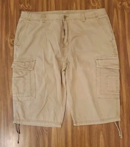 Ring Of Fire Shorts Mens 38 Delano Messenger Casual Cargo Drawstring Hem Khaki - Picture 1 of 3