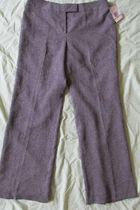 New Women's Jones Wear New York Gray White Twill Dress Pants Straight Leg Sz 14 - Picture 1 of 5