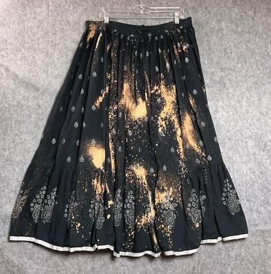 Saia Upcycled Feminina Grande Preta Maxi Artística Boho Hippie Festival Caprichoso Gótico - Imagem 1 de 4