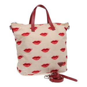 Prada Red Synthetic Tote Bag Authentic