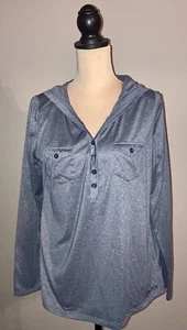 Women’s Marmot Gray Hooded Roll Tab Sleeve Activewear Top/Shirt, Large L - Picture 1 of 11