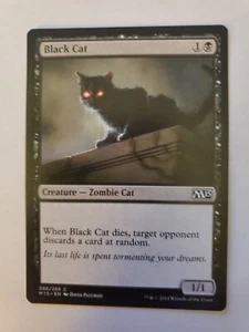 MTG Magic The Gathering Card Black Cat Creature Zombie Cat Black M15 2015 - Picture 1 of 2