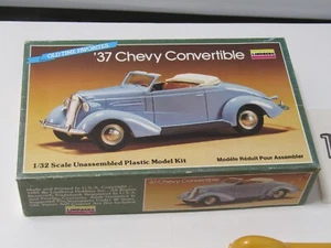 OLD VINTAGE LINBERG 37 CHEVY CONVERTIABLE MODEL CAR KIT COMPLETE - Picture 1 of 2