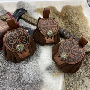 Retro Medieval Renaissance Viking Belt Pouch Coin Purse Waist Bags Waist Pack PU - Picture 1 of 40