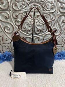 Authentic DOONEY  And BOURKE Large Erica Nylon Shoulder Bag Navy GUC!