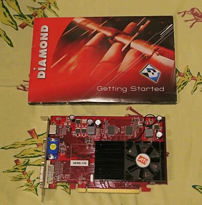 Retro Diamond ATI Radeon HD 4650 PCI E 1GB GDDR2 Video Card 100106 DVI HDMI VGA - Image 1 of 4