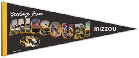 University of Missouri MIZZOU TIGERS Retro-Postcard-Style Premium Felt PENNANT Cover
