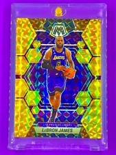 LEBRON JAMES GOLD REFRACTOR Yellow Reactive Panini Prizm Mosaic SP - LAKERS