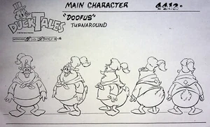 Guía oficial de licencias de producción de estudio de DuckTales 1987 página de diseño de animación - Imagen 1 de 2