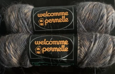BaaWoolly Yarns : Vintage WELCOMME PERMELLE. 2 x 100g. Made in France. SALE. - Image 1 of 3