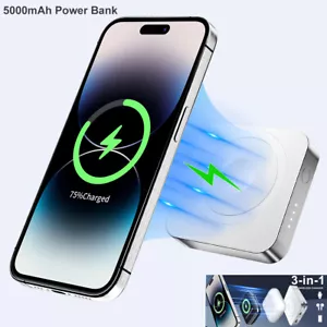 3in1 MagSafe Magnetic Charger 5000mAh Power Bank for iPhone Apple Watch Airpods - Picture 1 of 13