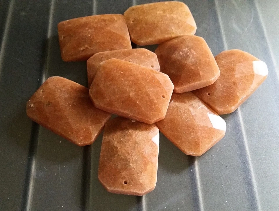 Полудрагоценные ограненные прямоугольные подвески с драгоценными камнями - 20 x 30 мм каждая - ВЫБЕРИТЕ - Изображение 1 из 1