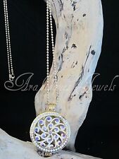 GENUINE STERLINA MI MILANO REVERSIBLE NECKLACE/PENDANT CRYSTAL COIN/MONEDA. AJMM