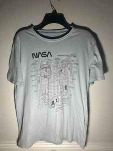 NASA Astronaut Space Shuttle Gap Light Blue Short Sleeve Cotton Blend  T-Shirt  - Picture 1 of 4