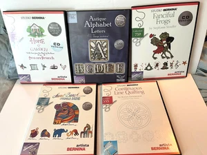 Bernina Studio Lote de 5 - 4 CD Una Tarjeta Burch Branch Stouffer Alfabeto Antiguo - Imagen 1 de 13