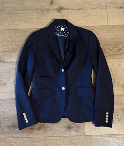 J. Crew Damen Blazer Jacke blau Wolle 2 Knöpfe Größe 2 - Bild 1 von 3